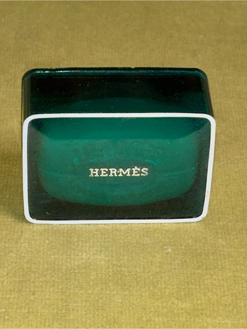 New HERMES Perfumed Soap Eau D'Orange Verte 0.8 oz Travel Size Paris Hard Case